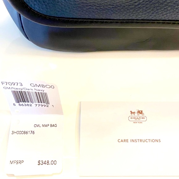 Men’s | Coach | Camden Leather Map Bag | Navy - Picture 12 of 16